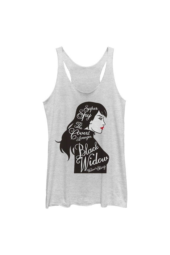 Women's Marvel Black Widow Vintage Portrait Racerback Tank Top White Heather X Small