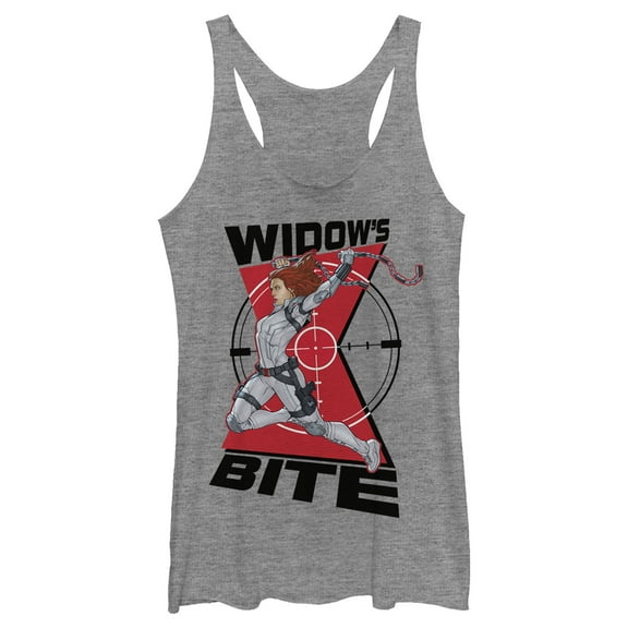 Women's Marvel Black Widow in the Crosshairs  Racerback Tank Top Gray Heather 2X Large