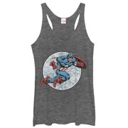Womens Marvel Captain America Battle Racerback Tank Top Gray Heather X Large