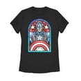 thumbnail image 1 of Women's Marvel Captain America Stained Glass  Graphic Tee Black Large, 1 of 3