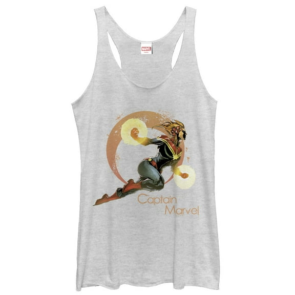Women's Marvel Captain Flight  Racerback Tank Top White Heather Large