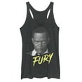 thumbnail image 1 of Women's Marvel Captain Marvel Fury Streak Racerback Tank Top Black Heather Large, 1 of 3
