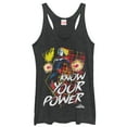 thumbnail image 1 of Women's Marvel Captain Marvel Know Your Power  Racerback Tank Top Black Heather 2X Large, 1 of 3