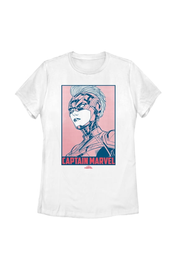 Women's Marvel Captain Marvel Kree Poster  Graphic Tee White 2X Large