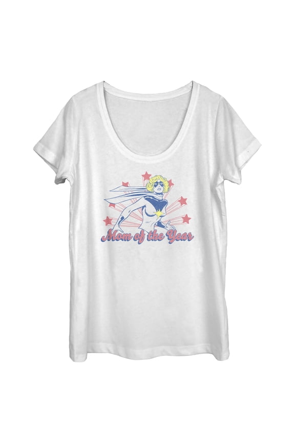 Women's Marvel Captain Marvel Mom of the Year Graphic Tee White 2X Large