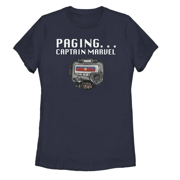 Women's Marvel Captain Marvel Pager Gadget Graphic Tee Navy Blue X Large