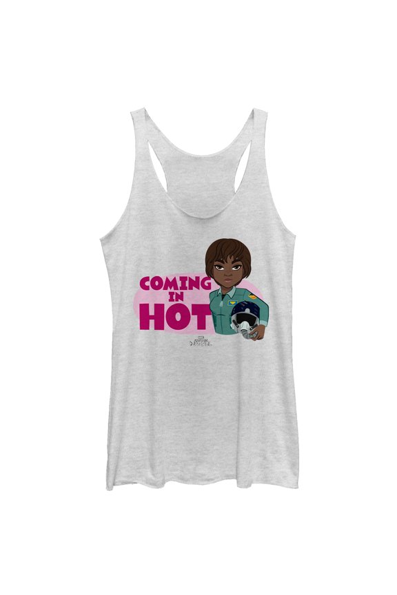 Women's Marvel Captain Marvel Photon Quote  Racerback Tank Top White Heather Small