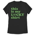 thumbnail image 1 of Women's Marvel Captain Marvel St. Patrick's Day This Is My lucky Shirt  Graphic Tee Black Medium, 1 of 4
