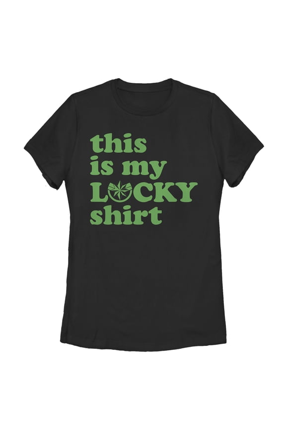 Women's Marvel Captain Marvel St. Patrick's Day This Is My lucky Shirt Graphic Tee Black X Large