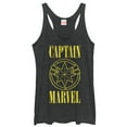 thumbnail image 1 of Women's Marvel Captain Marvel Stained Star Symbol  Racerback Tank Top Black Heather 2X Large, 1 of 3