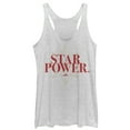 thumbnail image 1 of Women's Marvel Captain Marvel Star Power Text  Racerback Tank Top White Heather X Small, 1 of 3