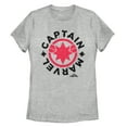 thumbnail image 1 of Women's Marvel Captain Marvel Star Symbol Circle  Graphic Tee Athletic Heather 2X Large, 1 of 3
