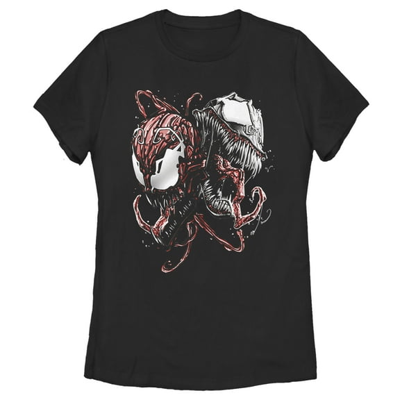 Women's Marvel Carnage and Venom  Graphic Tee Black Medium