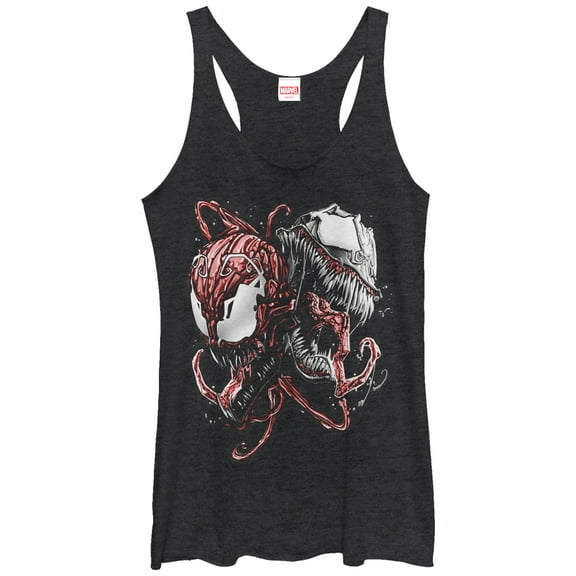 Women's Marvel Carnage and Venom  Racerback Tank Top Black Heather Small