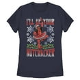 thumbnail image 1 of Women's Marvel Christmas Deadpool Nutcracker  Graphic Tee Navy Blue Large, 1 of 4