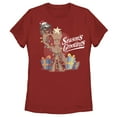 thumbnail image 1 of Women's Marvel Christmas Groot & Rocket Season Grooting Graphic Tee Red 2X Large, 1 of 3