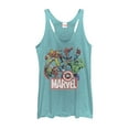 thumbnail image 1 of Women's Marvel Classic Hero Collage Racerback Tank Top Tahiti Blue Medium, 1 of 3