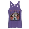 thumbnail image 1 of Women's Marvel Classic Thor Be Mighty  Racerback Tank Top Purple Heather Small, 1 of 3