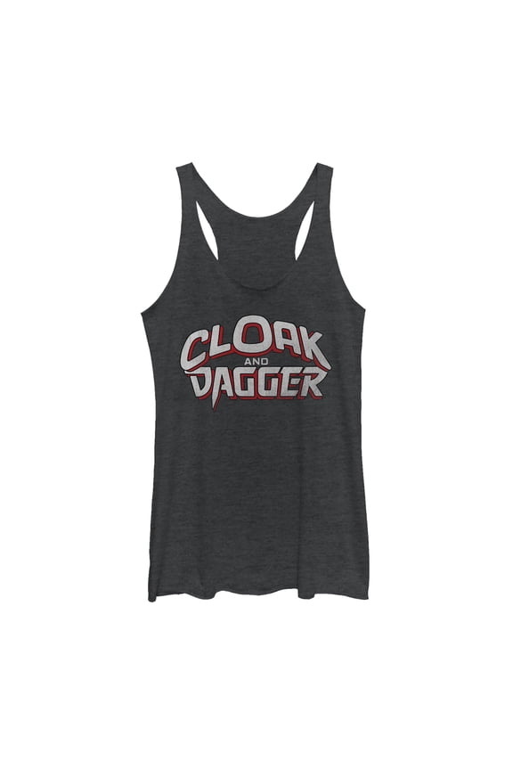 Women's Marvel Cloak and Dagger Logo Racerback Tank Top Black Heather X Small