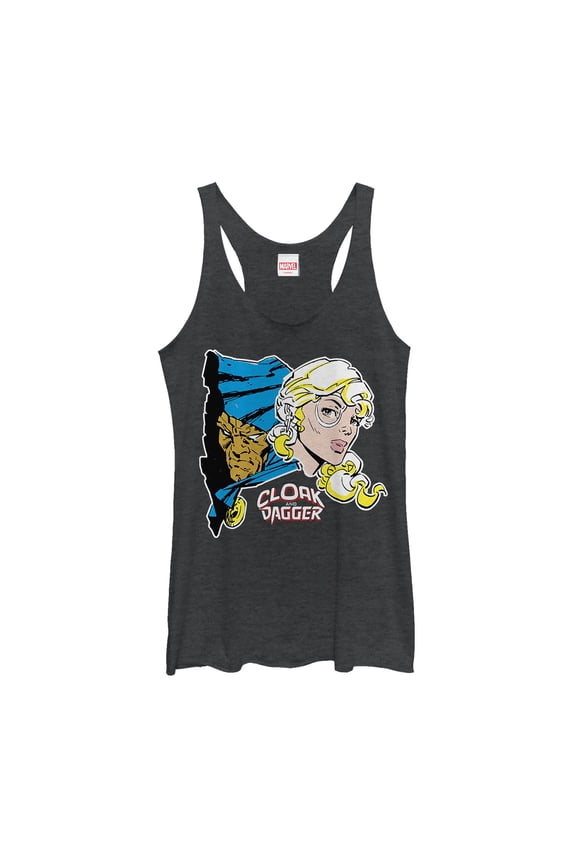 Women's Marvel Cloak and Dagger Portrait Racerback Tank Top Black Heather Medium