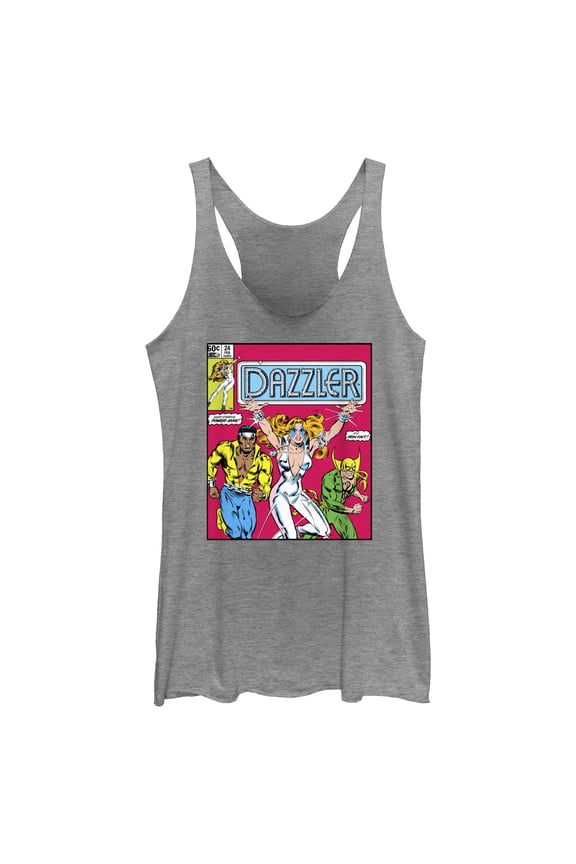 Women's Marvel Dazzler Power-Man and Iron Fist Comic Book Cover Racerback Tank Top