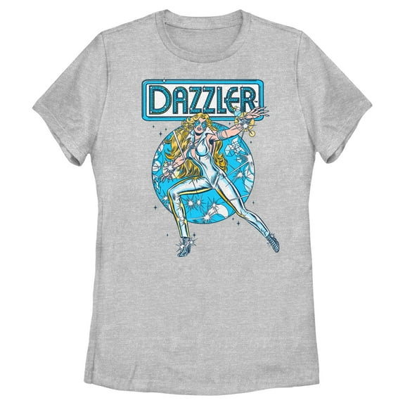 Women's Marvel Dazzler Retro Blue Light Beams Graphic T-Shirt