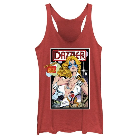 Women's Marvel Dazzler Secret Sister Comic Book Cover Racerback Tank Top