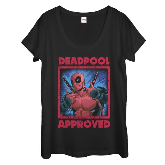 Women's Marvel Deadpool Approved Scoop Neck Black Medium