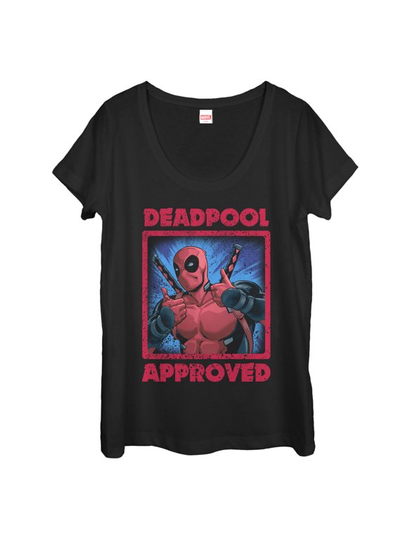 Women's Marvel Deadpool Approved Scoop Neck Black Medium