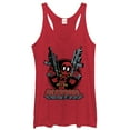 thumbnail image 1 of Women's Marvel Deadpool Cartoon Guns  Racerback Tank Top Red Heather Large, 1 of 3