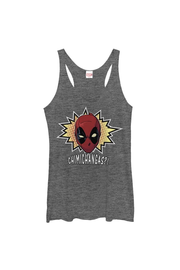 Women's Marvel Deadpool Chimichangas Racerback Tank Top Gray Heather Medium