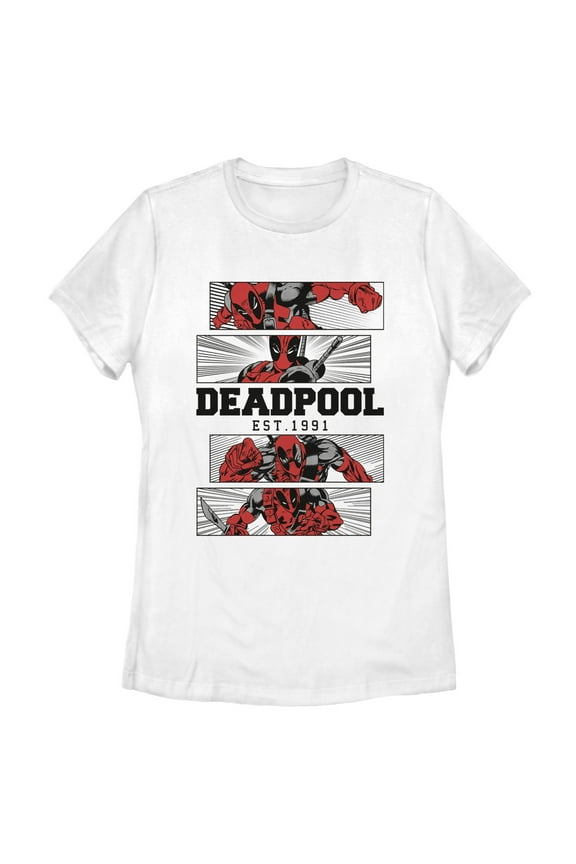 Women's Marvel: Deadpool Comic Panels Graphic T-Shirt