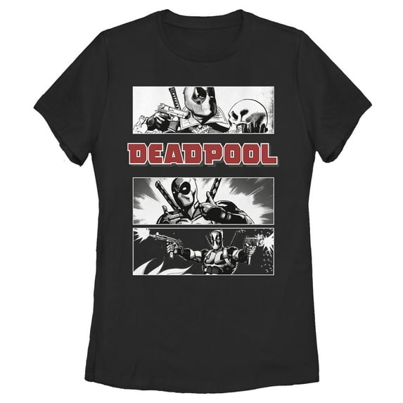 Women's Marvel Deadpool Comic Panels Graphic T-Shirt