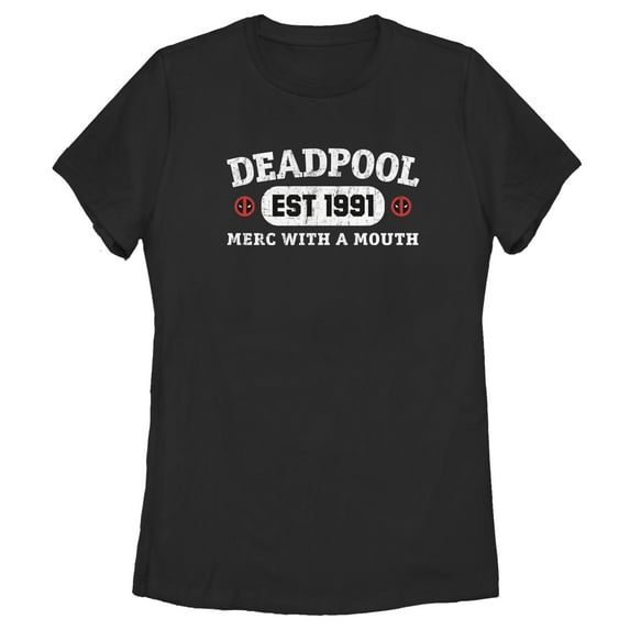Women's Marvel: Deadpool Distressed Merc With a Mouth Graphic T-Shirt
