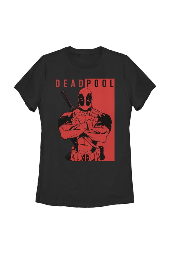 Women's Marvel Deadpool Duotone Art Graphic T-Shirt