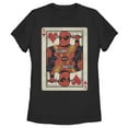 thumbnail image 1 of Women's Marvel Deadpool King of Hearts Card  Graphic Tee Black Medium, 1 of 3