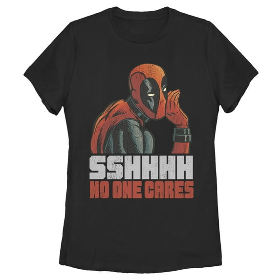 Women's Marvel Deadpool No One Cares Graphic Tee Black Small