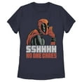 thumbnail image 1 of Women's Marvel Deadpool No One Cares  Graphic Tee Navy Blue Large, 1 of 4