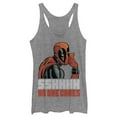 thumbnail image 1 of Women's Marvel Deadpool No One Cares  Racerback Tank Top Gray Heather Medium, 1 of 3