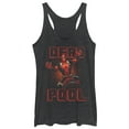 thumbnail image 1 of Women's Marvel Deadpool Stripes  Racerback Tank Top Black Heather Medium, 1 of 3