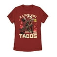 thumbnail image 1 of Women's Marvel Deadpool Taco Cupid  Graphic Tee Red Medium, 1 of 3