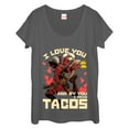 thumbnail image 1 of Women's Marvel Deadpool Taco Cupid  Scoop Neck Charcoal Large, 1 of 3