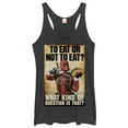 thumbnail image 1 of Women's Marvel Deadpool To Eat or Not To Eat  Racerback Tank Top Black Heather Large, 1 of 3