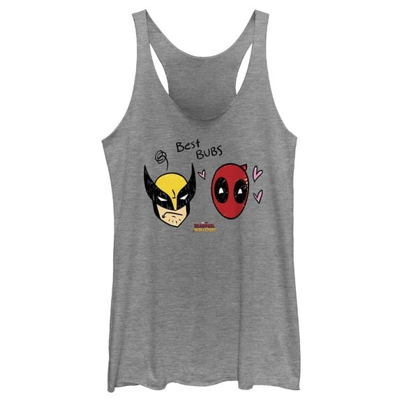 Women's Marvel: Deadpool & Wolverine Best Bubs Sketch Portraits Racerback Tank Top
