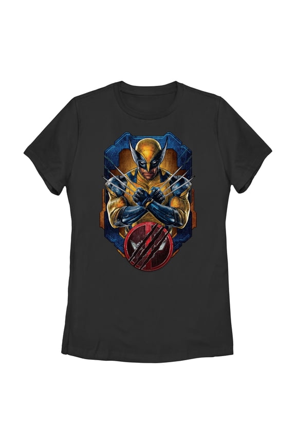 Women's Marvel: Deadpool & Wolverine Claw Pose Portrait Graphic T-Shirt