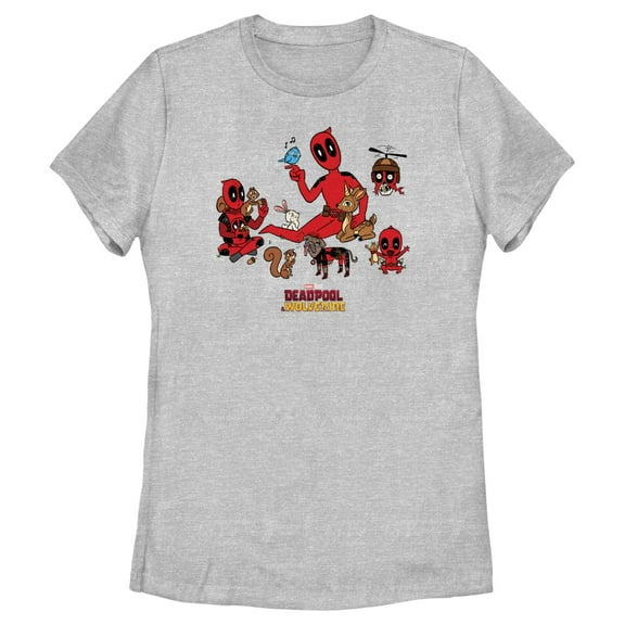 Women's Marvel: Deadpool & Wolverine Forest Friends  Graphic T-Shirt