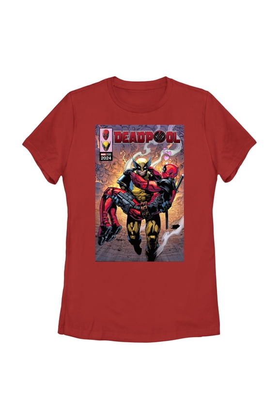 Women's Marvel: Deadpool & Wolverine Hug Poster Graphic T-Shirt