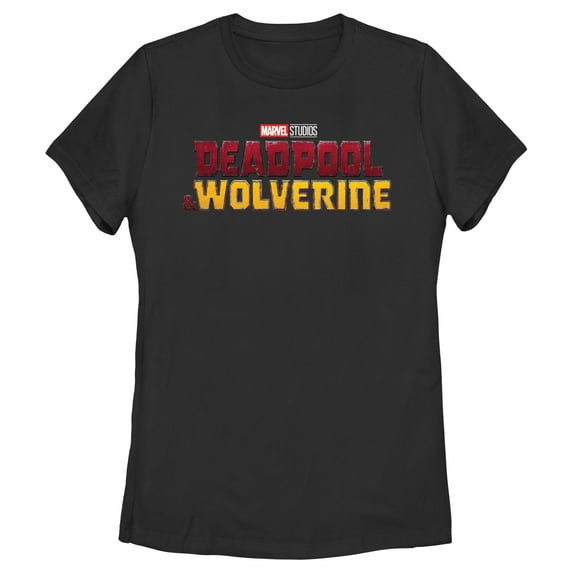 Women's Marvel: Deadpool & Wolverine Movie Logo Graphic Tee Black Small