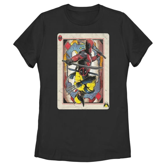 Women's Marvel: Deadpool & Wolverine Playing Card Graphic T-Shirt
