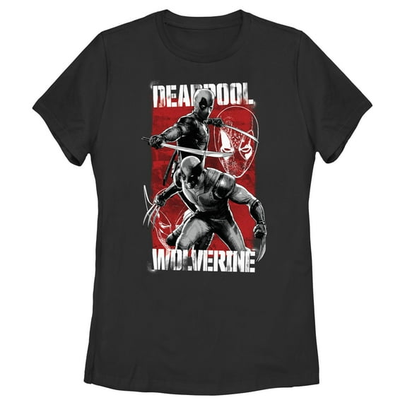 Women's Marvel: Deadpool & Wolverine Team Distressed Graphic T-Shirt